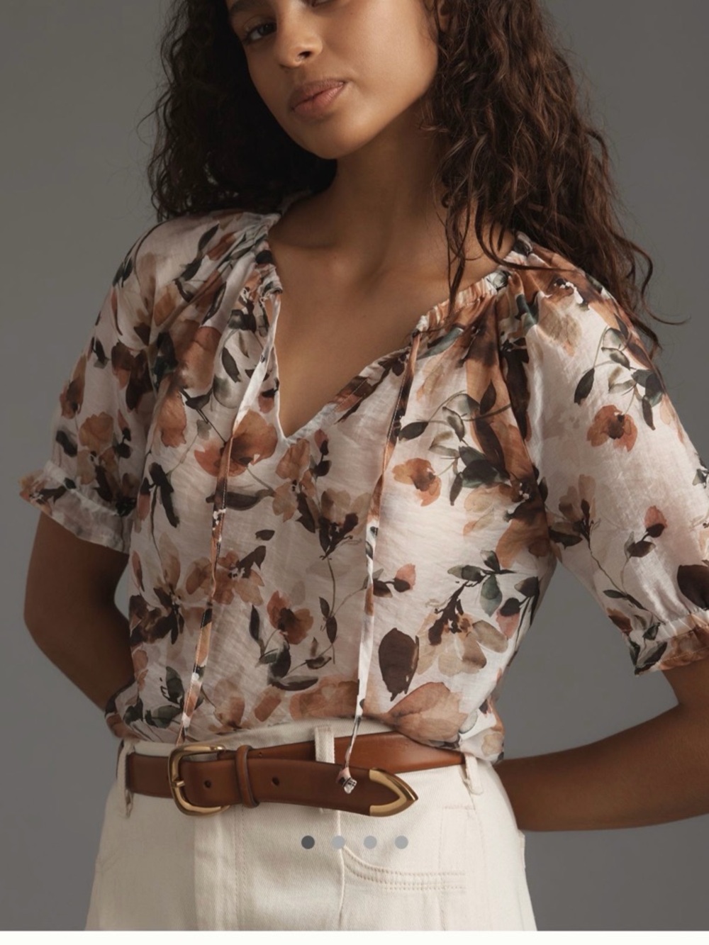 Cloth & Stone Short Sleeve Ruffle Pattern